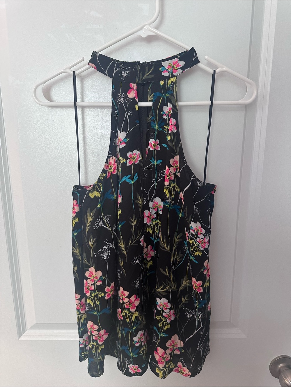 Express Black Floral Tank Top